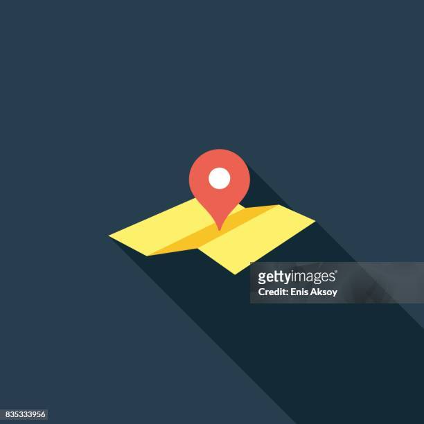 map location pointer flat icon - international landmark stock illustrations