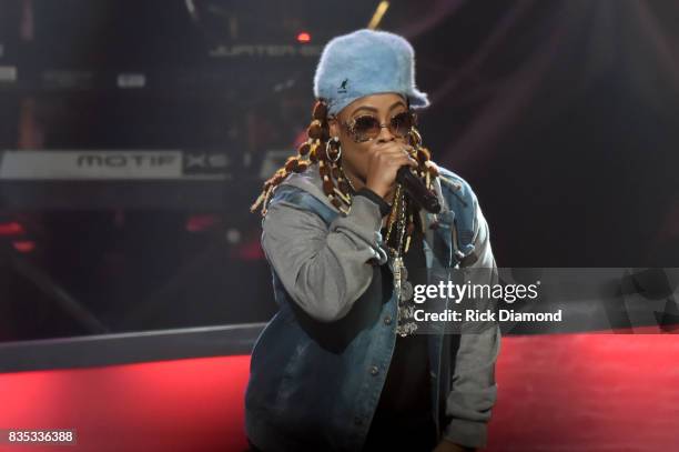 Rapper Da Brat performs onstage at the 2017 Black Music Honors at Tennessee Performing Arts Center on August 18, 2017 in Nashville, Tennessee.