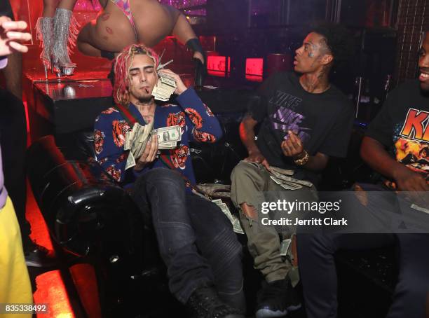 Lil Pump and Boonk celebrate Lil Pump's 17th Birthday Party at Ace Of Diamonds on August 17, 2017 in West Hollywood, California.