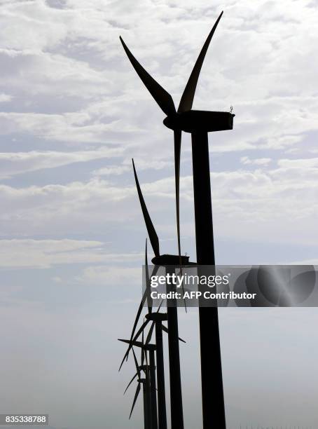 View of a windmill farm in La Ventosa, Juchitan community, Oaxaca State, Mexico on July 27, 2017. Until foreign wind energy companies arrived, strong...