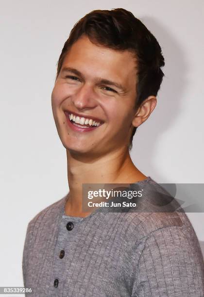 Ansel Elgort attends the 'Baby Driver' Stage Greeting at Shinjuku Wald9 on August 19, 2017 in Tokyo, Japan.