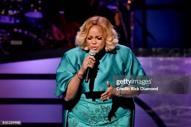 Singer Karen Clark-Sheard performs onstage at the 2017 Black Music Honors at Tennessee Performing Arts Center on August 18, 2017 in Nashville,...