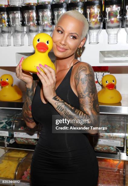 Amber Rose is seen celebrating the end of summer at Sugar Factory American Brasserie on August 18, 2017 in Miami Beach, Florida.