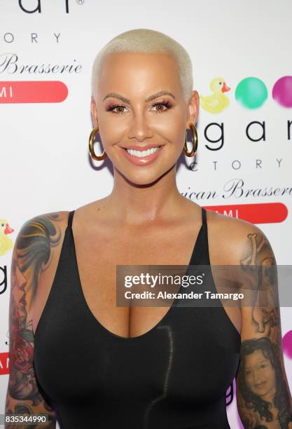 Amber Rose is seen celebrating the end of summer at Sugar Factory American Brasserie on August 18, 2017 in Miami Beach, Florida.