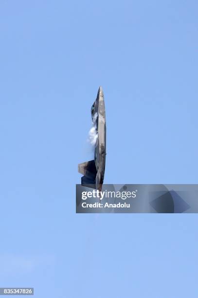 Aircrafts perform during a real-time rehearsal for the 59th Chicago Air and Water Show over North Avenue Beach in Chicago, United States on August...