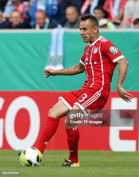 Rafinha of Bayern Muenchen controls the ball during the DFB Cup first round match between Chemnitzer FC and FC Bayern Muenchen at community4you Arena...