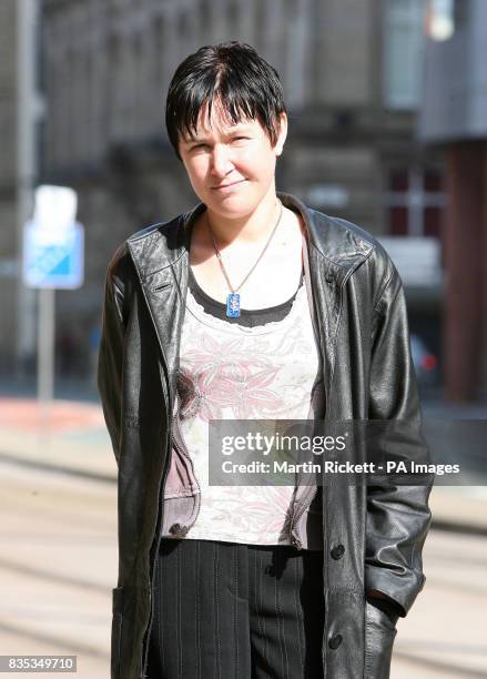 Emily Horne outside Minshull Street Crown Court in Manchester where she is charged with bigamy.