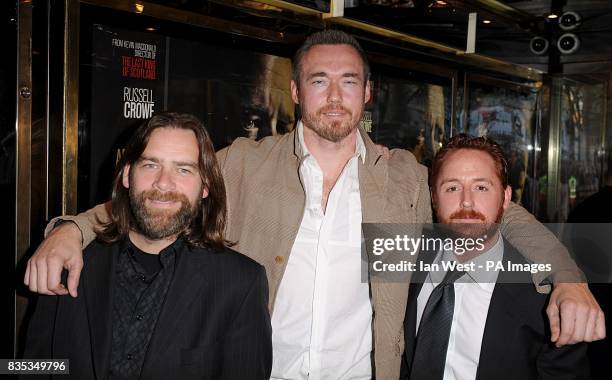 Russell Crowe's co-stars from the 'Robin Hood' film he is currently filming, Alan Doyle , Kevin Durand and Scott Grimes arriving for the UK Film...