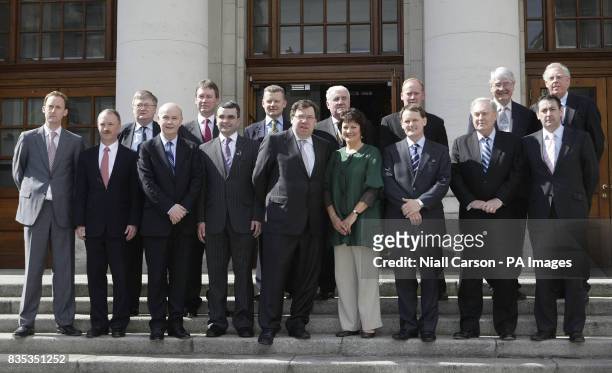 Taioseach Brian Cowen unveils his new line-up of junior ministers at a photocall at government buildings today.