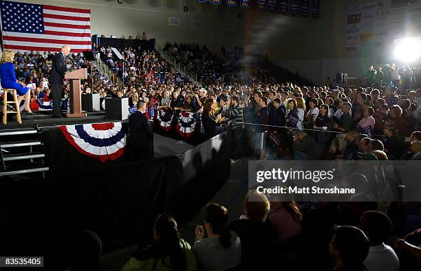 Democratic U.S. Vice presidential candidate Sen. Joe Biden speaks at a campaign rally at Embry-Riddle University on November 2, 2008 in Daytona...