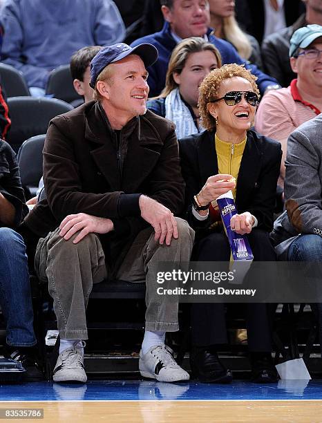 Matthew Modine and Cari Modine attend the Milwaukee Bucks vs New York Knicks game at Madison Square Garden on November 2, 2008 in New York City.