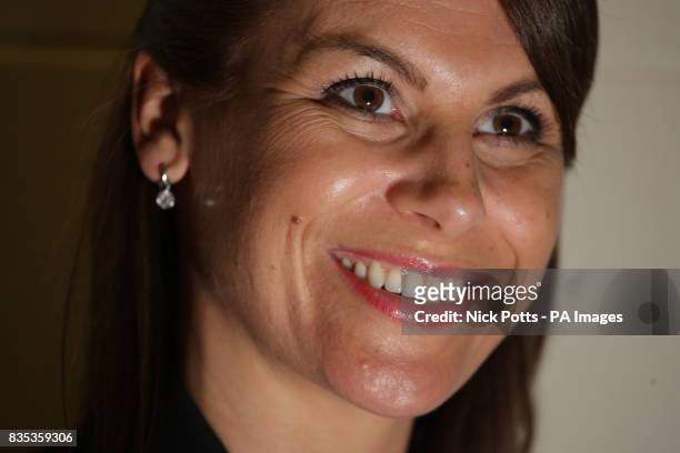 Snooker referee Michaela Tabb poses for the photographer and will be be the first female referee at this years final during the Betfred.com World...