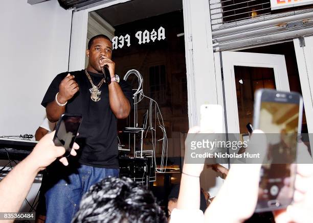 Ferg performs at Pop-Up Shop launch for clothing brand UNIFORM on August 18, 2017 in New York City.
