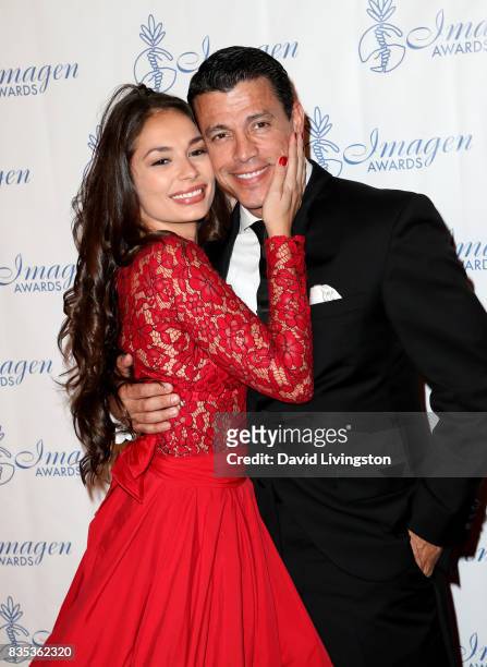 Actors Christiana Leucas and Al Coronel attend the 32nd Annual Imagen Awards at the Beverly Wilshire Four Seasons Hotel on August 18, 2017 in Beverly...