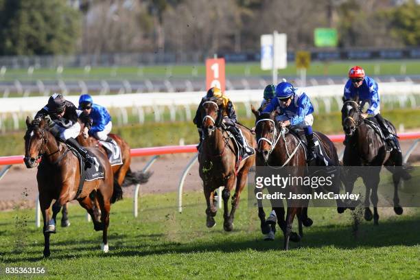 Hugh Bowman rides Winx to win the Warwick Stakes during Sydney Racing at Royal Randwick Racecourse on August 19, 2017 in Sydney, Australia.