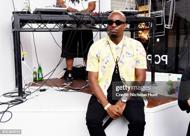 Stanley Enow attends Pop-Up Shop launch for clothing brand UNIFORM on August 18, 2017 in New York City.
