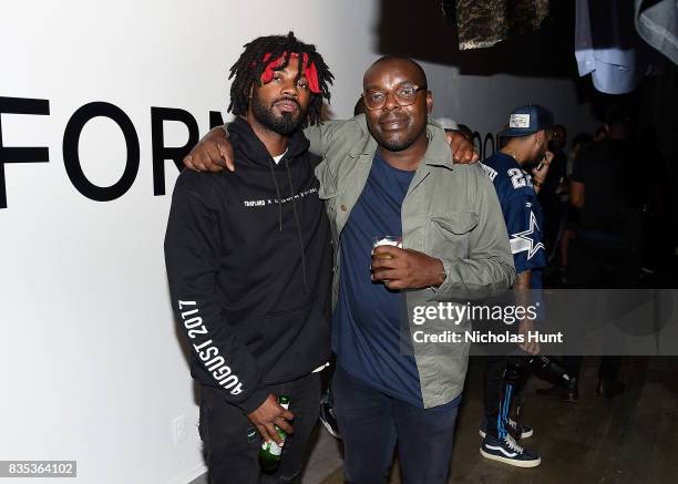 Artist KJ Hamilton and Chid Liberty attend Pop-Up Shop launch for clothing brand UNIFORM on August 18, 2017 in New York City.