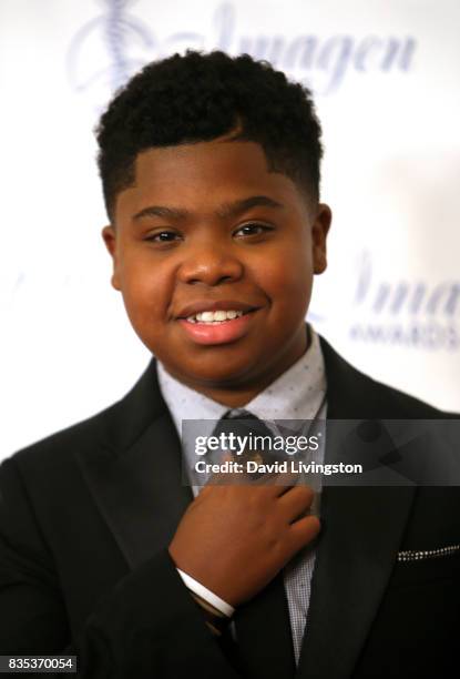 Actor Benjamin Flores Jr. Attends the 32nd Annual Imagen Awards at the Beverly Wilshire Four Seasons Hotel on August 18, 2017 in Beverly Hills,...