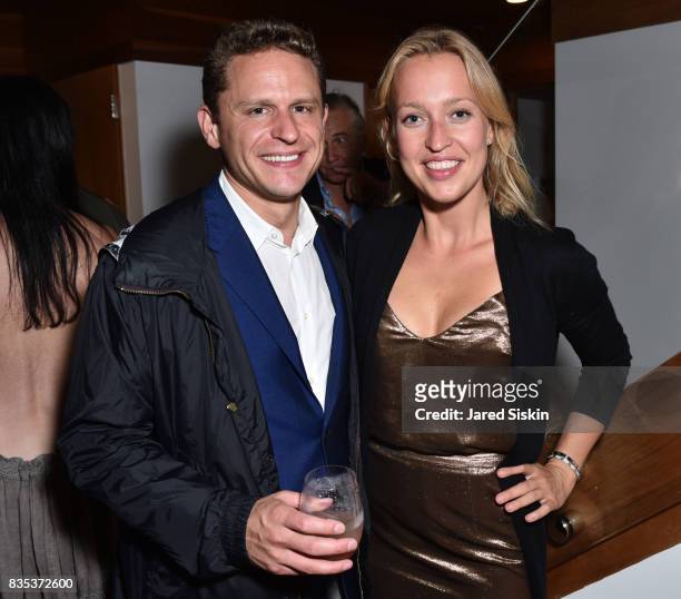 Lance Krieger and Zoey Bullock attend ARTrageous Gala + Art Auction benefitting Hour Children at a Private Residence on August 18, 2017 in...