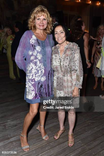 Elena Oleinik and Zoya Kuznetsova attend ARTrageous Gala + Art Auction benefitting Hour Children at a Private Residence on August 18, 2017 in...