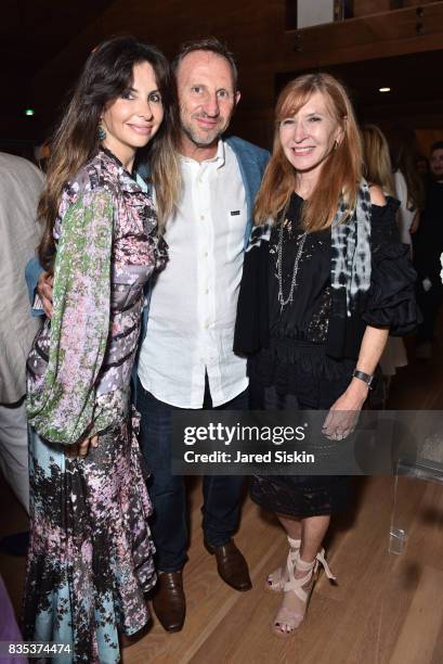 Olya Kislin, Arik Kislin and Designer Nicole Miller attend ARTrageous Gala + Art Auction benefitting Hour Children at a Private Residence on August...