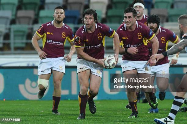 Tim Boys of Southland in action during the round one Mitre 10 Cup match between the Hawke's Bay and Southland at McLean Park on August 19, 2017 in...