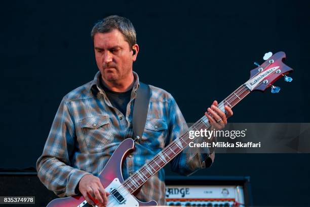 Bassist Dan Maines of Clutch performs at The Greek Theater on August 18, 2017 in Berkeley, California.