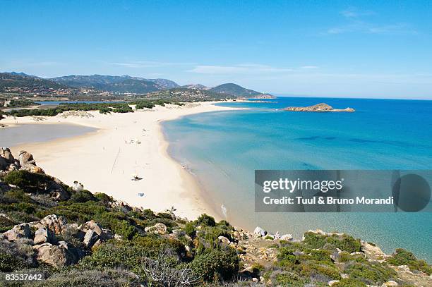 italy, sardinia, chia beach, south cost. - sardinia stock-fotos und bilder