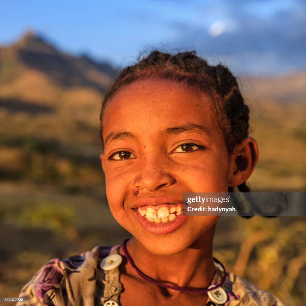 Portrait of young African girl, East Africa