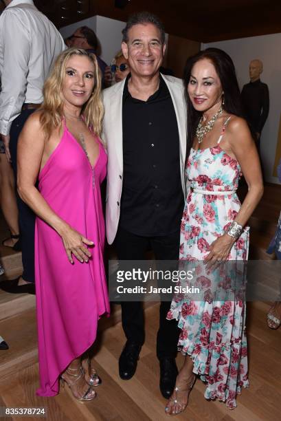Ramona Singer, Steven Gerber and Lucia Hwong Gordon attend ARTrageous Gala + Art Auction benefitting Hour Children at a Private Residence on August...