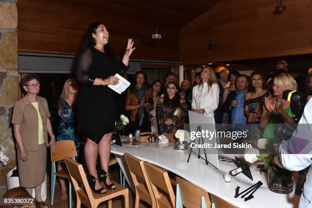 Joanna Florez attends ARTrageous Gala + Art Auction benefitting Hour Children at a Private Residence on August 18, 2017 in Southampton, New York.