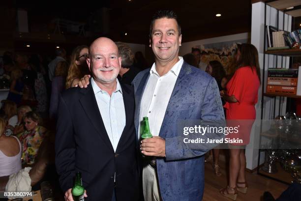 John Macone and Artie Lang attend ARTrageous Gala + Art Auction benefitting Hour Children at a Private Residence on August 18, 2017 in Southampton,...