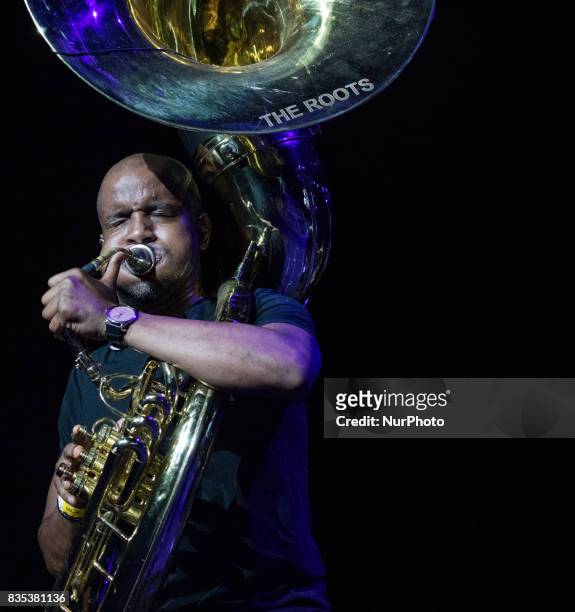 Tuba Gooding, Jr. Performed with The Roots at the MGM National Harbor, in Oxon Hill, MD, on Sunday, August 13, 2017.