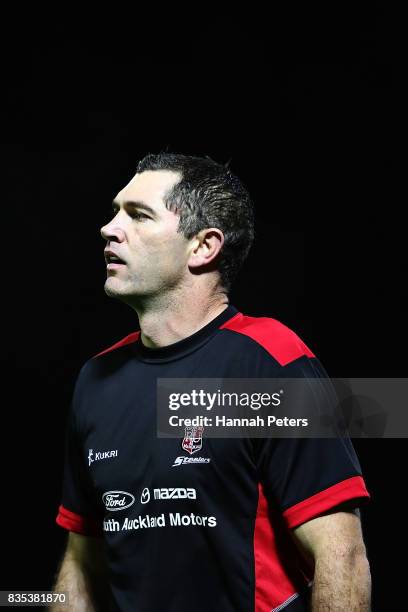 Stephen Donald of Counties Manukau looks on ahead of the round one Mitre 10 Cup match between Counties Manukau and Auckland at ECOLight Stadium on...