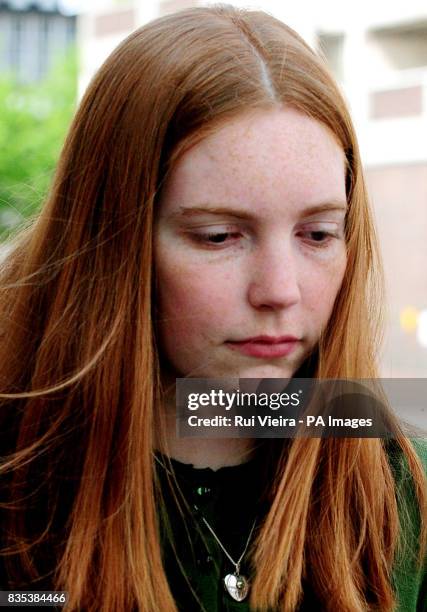 Joanna Witton, girlfriend of murdered British student Matthew Pyke, outside Nottingham Crown Court. German David Heiss is on trial for the murder of...