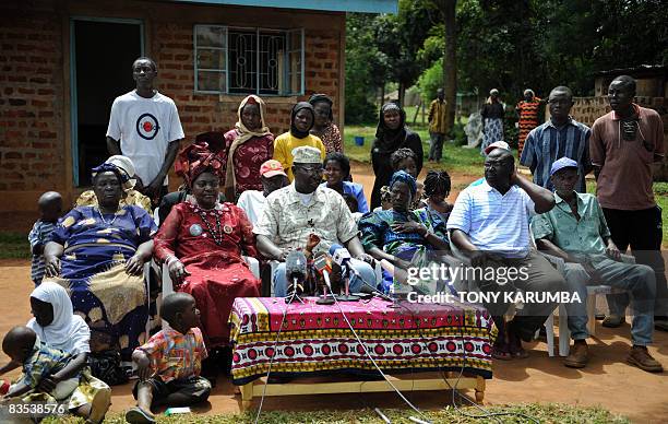 Malik Obama , the half-brother of US Democratic presidential hopeful Barak Obama gives a press conference with other relatives at the Obama's rural...