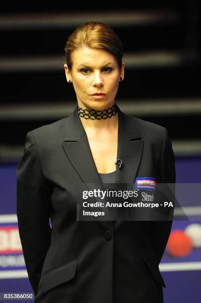 Referee Michaela Tabb who will become the first female to referee a World Snooker Final on Sunday during the Betfred.com World Snooker Championship...