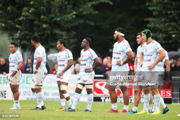 Yannick Nyanga of Racing 92 during the pre-season match between Stade Toulousain Toulouse and Racing 92 at on August 18, 2017 in Lannemezan, France.