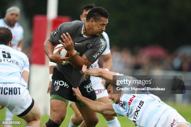 Paul Perez of Toulouse during the pre-season match between Stade Toulousain Toulouse and Racing 92 at on August 18, 2017 in Lannemezan, France.