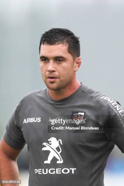 Carl Axtens of Toulouse during the pre-season match between Stade Toulousain Toulouse and Racing 92 at on August 18, 2017 in Lannemezan, France.