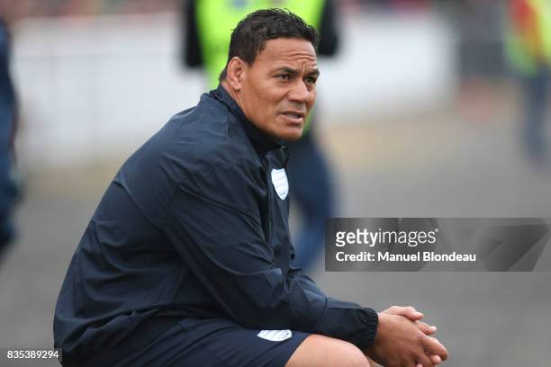 Assistant coach Chris Masoe of Racing 92 during the pre-season match between Stade Toulousain Toulouse and Racing 92 at on August 18, 2017 in...