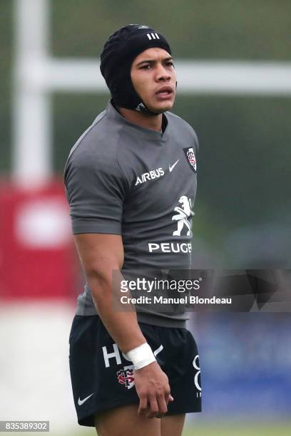 Cheslin Kolbe of Toulouse during the pre-season match between Stade Toulousain Toulouse and Racing 92 at on August 18, 2017 in Lannemezan, France.