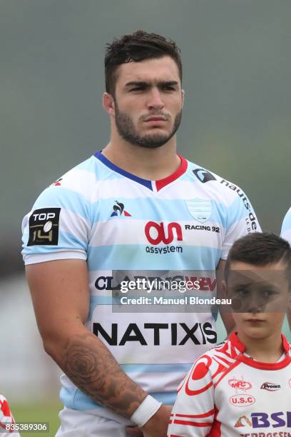 Teddy Baubigny of Racing 92 during the pre-season match between Stade Toulousain Toulouse and Racing 92 at on August 18, 2017 in Lannemezan, France.