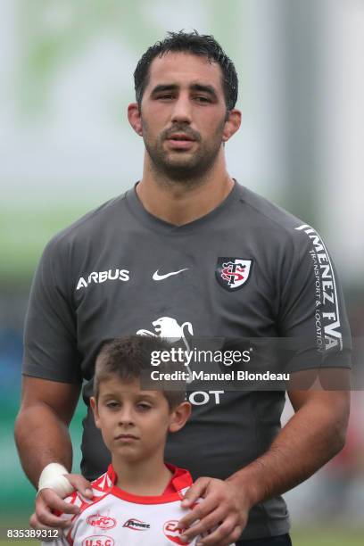 Louis Benoit Madaule of Toulouse during the pre-season match between Stade Toulousain Toulouse and Racing 92 at on August 18, 2017 in Lannemezan,...