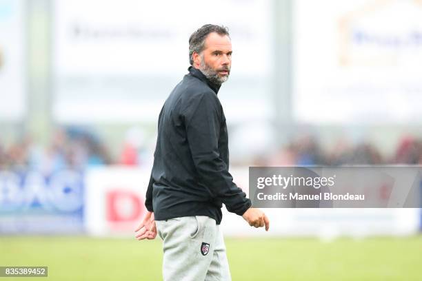 Head coach Ugo Mola of Toulouse during the pre-season match between Stade Toulousain Toulouse and Racing 92 at on August 18, 2017 in Lannemezan,...