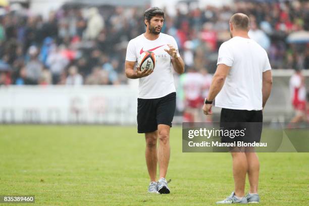 Assistant coach Jean Bouilhou of Toulouse during the pre-season match between Stade Toulousain Toulouse and Racing 92 at on August 18, 2017 in...