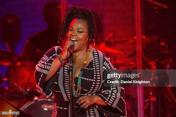 Singer/songwriter Jill Scott performs on stage at Pechanga Casino on August 18, 2017 in Temecula, California.