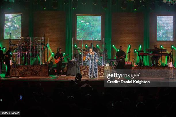 Singer/songwriter Jill Scott performs on stage at Pechanga Casino on August 18, 2017 in Temecula, California.