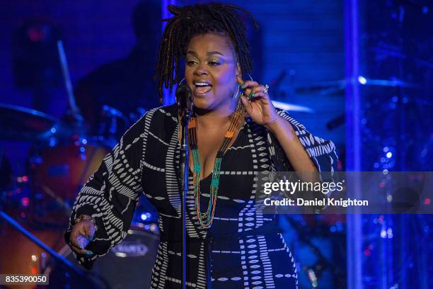 Singer/songwriter Jill Scott performs on stage at Pechanga Casino on August 18, 2017 in Temecula, California.