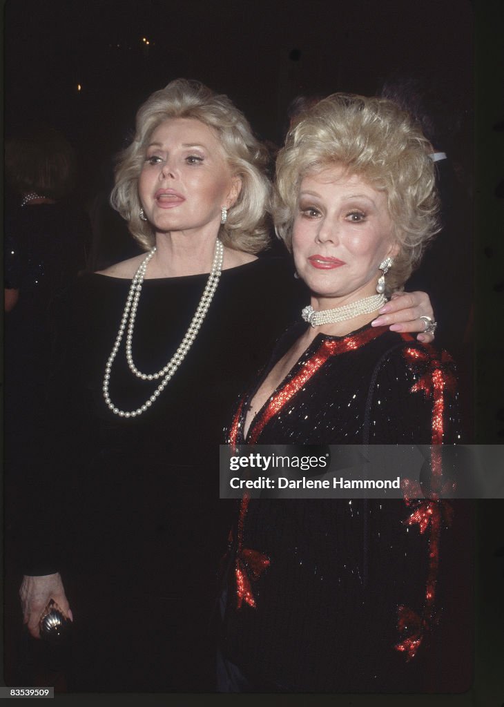 Portrait of Hungarian-born American sisters, actresses Zsa Zsa Gabor